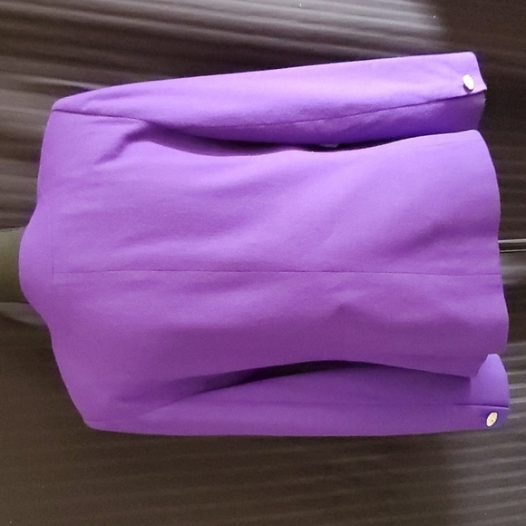 Oleg Cassini Purple Wool Blazer Size 10 - Picture 2 of 4